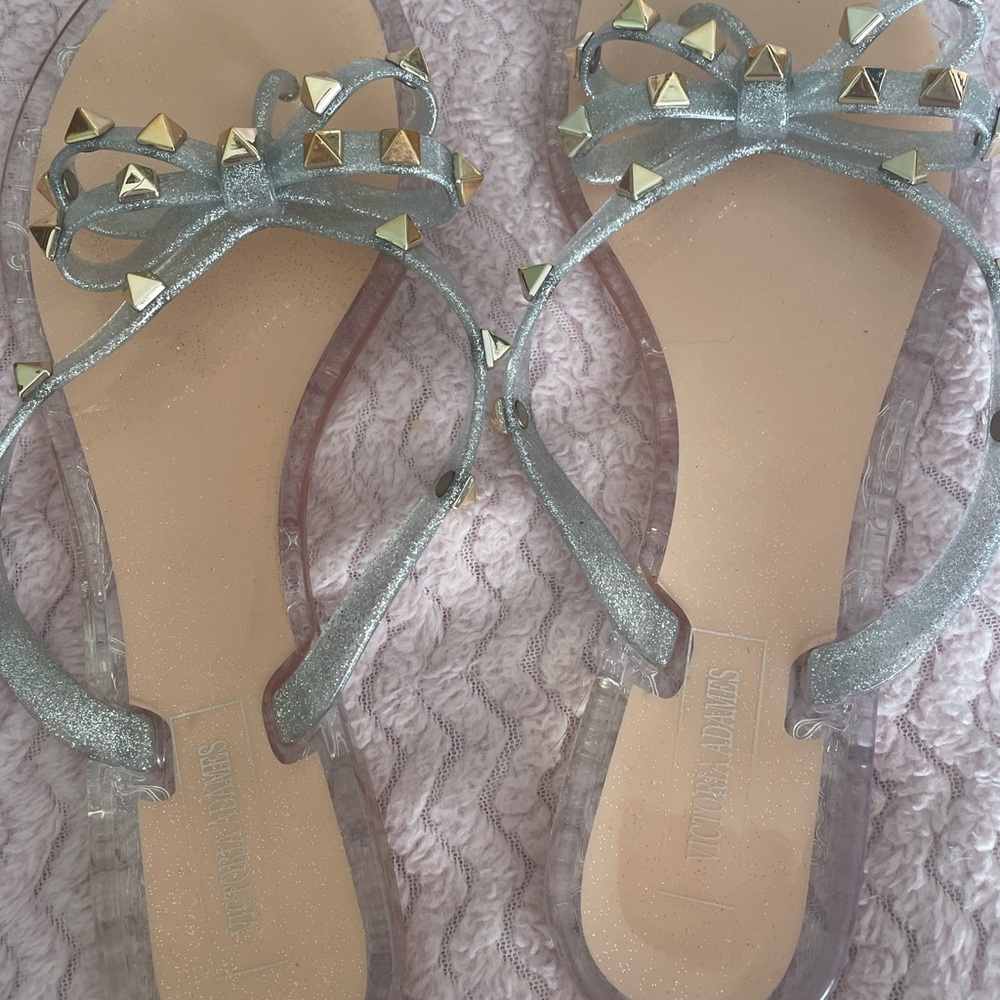 Women's Silver Studded Sandals